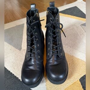 Cole Haan Black Leather Combat Boots